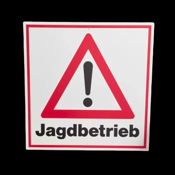 Warnschild Jagdbetrieb - 50x50cm rot/schwarz HPVC