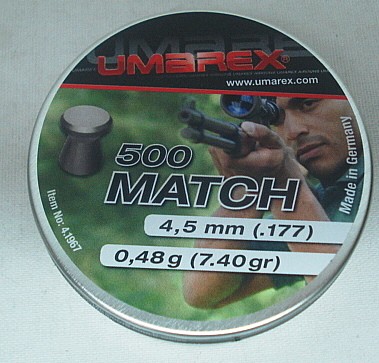 Match 4,50mm - 0,48g/7,4gr (a500) Flachkopf