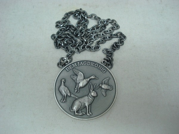 Jagdmed. Niederwild-altsilber - 60 mm, Ring und Öse