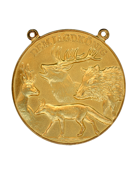 Jagdmed. Hochwild-gold - 60 mm, Ring und Öse