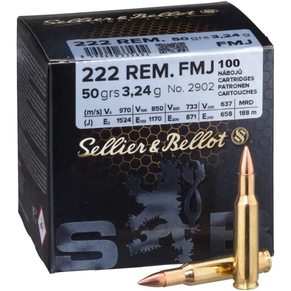 .222 Rem. FMJ 3,2g/50grs - (a100)