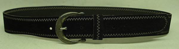 Velour-Leder 80 cm Länge - schwarz weiße Zackenumrandung