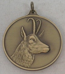 Jagdmedaille Gams-bronze - 40 mm, Ring und Öse