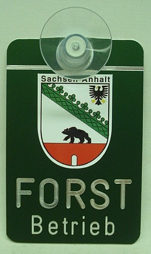 Autoschild Forstbetrieb mit Wappen und Magnethalterung