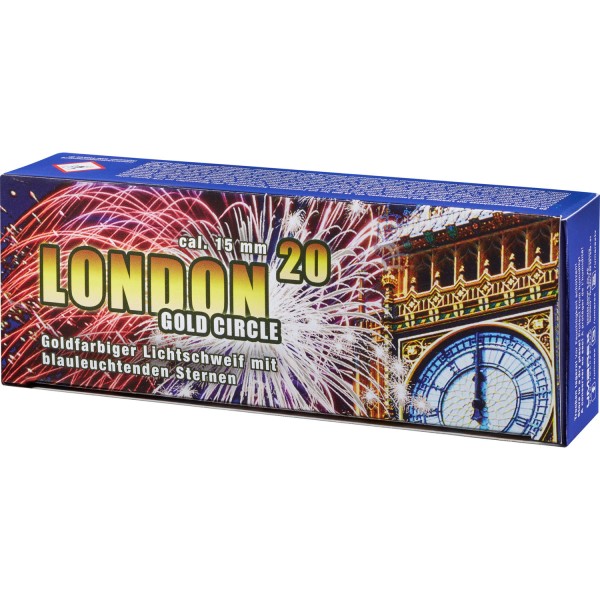 London, 20er-Schachtel - goldfarbiger Lichtschweif