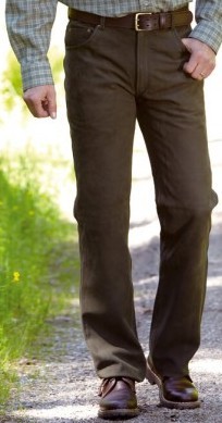 Leder Nubuk Five-Pocket - Kurzgrößen