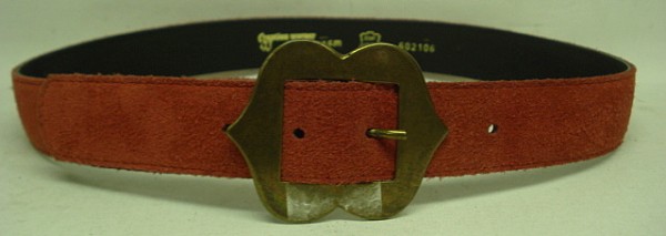 Damen Gürtel -Velour-Leder - 85 cm Länge, rot