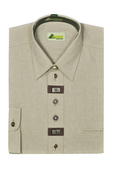 Hemd Chambray 1/1-Arm - mit Beinknopf / Zierteil