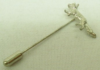 Krawattennadel Fuchs - 23mm,versilbert,lange Nadel