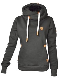Damen Mod. Hoodypullover - dicker Kragen mit Kapuze