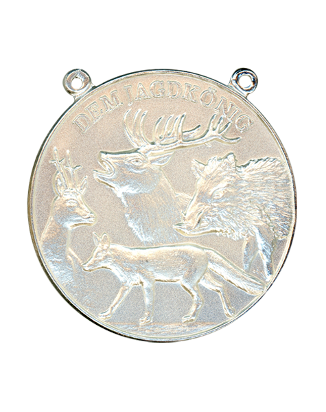 Jagdmed. Hochwild silber - 60 mm, Ring und Öse