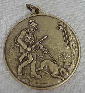 Jagdmedaille Hundeführer - bronze, 40 mm mit Ring & Öse
