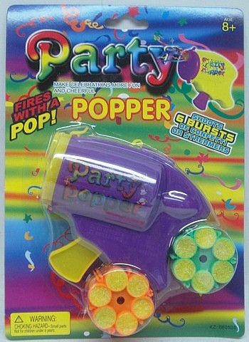 Party Popper Gun - mit 2 Konfetti-Trommeln