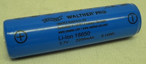 Akku für Walther Pro - Lampen, ICR18650