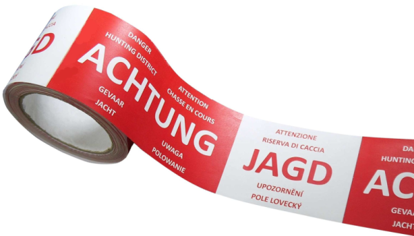 Absperrband ''Achtung Jagd'' - 7,5cm x 100m