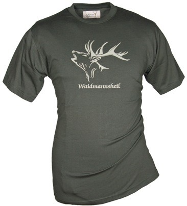 Rundhals Shirt Waidmannsheil - Material: 100% Baumwolle