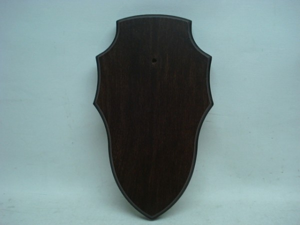 Gehörnbrett Eiche 22x13 cm - dunkel mit Kieferfach