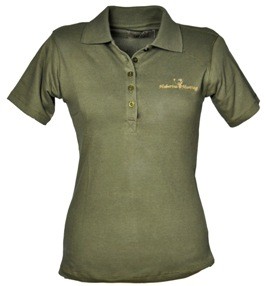 Damen Polo T-Shirt - Lila-Knöpfe