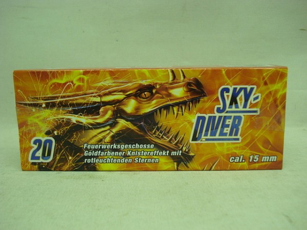 Sky Diver 15 mm - goldene Knistersterne