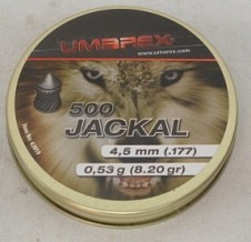 Jackal Spitzkopf geriffelt - 4,50mm/0,53g/8,2gr (a500)
