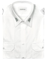 Schützenhemd/Pilotenhemd mit - Kragenstickerei, 1/1-Arm