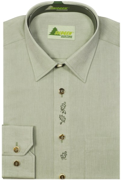 Hemd Chambray 1/1-Arm - Eichenlaub Stickerei