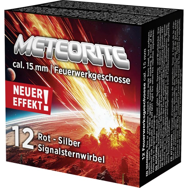 Signalsterne Meteorite 12er - Schachtel Rot-Silber